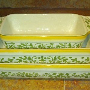 Lidia Bastianich hand painted 3 pc rectangular stoneware